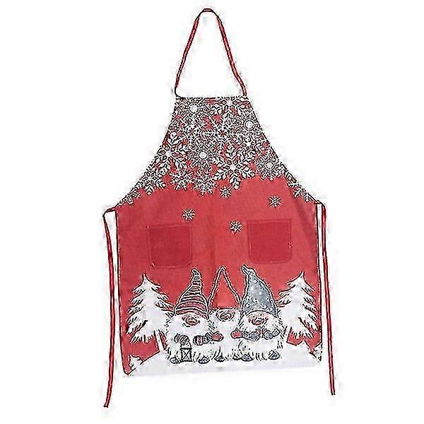 1 pc Santa Claus apron (red), adjustable kitchen apron with pockets, for