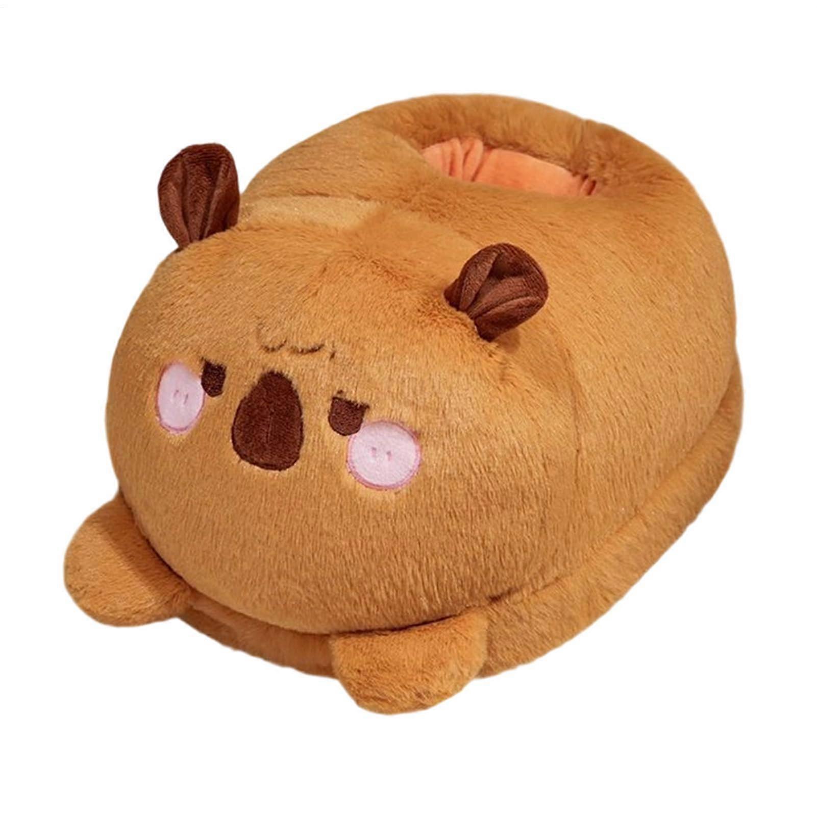Feet Warmer Electric Plush Heated Foot Warmer Slippers Under Desk Plug In Heating Bracket Capybara