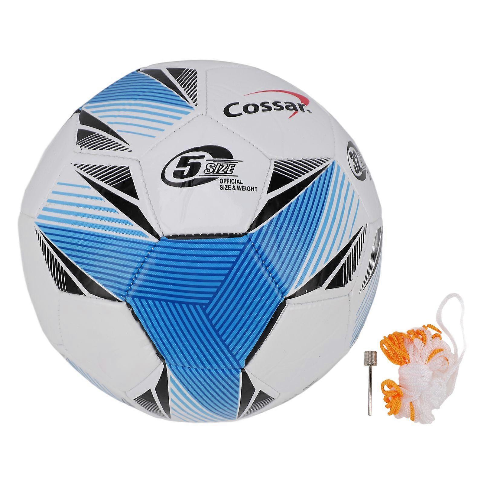 Soccer Ball Size 5 Rubber Liner Elasticity Machine Sewing Craft Training Sports Soccer Ball for Practice Blue Size 5