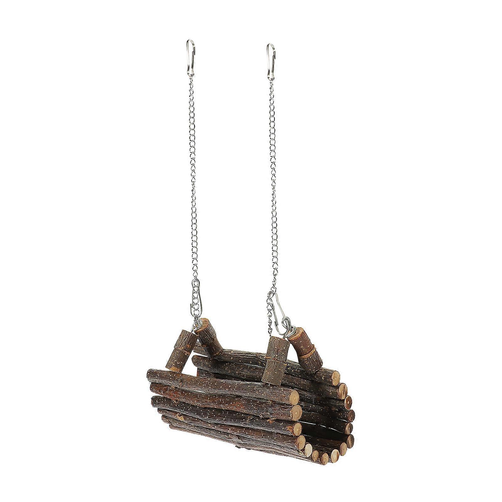 Hanging Hamster Swing Toy Wooden Design 3Pcs Pet Swing Set