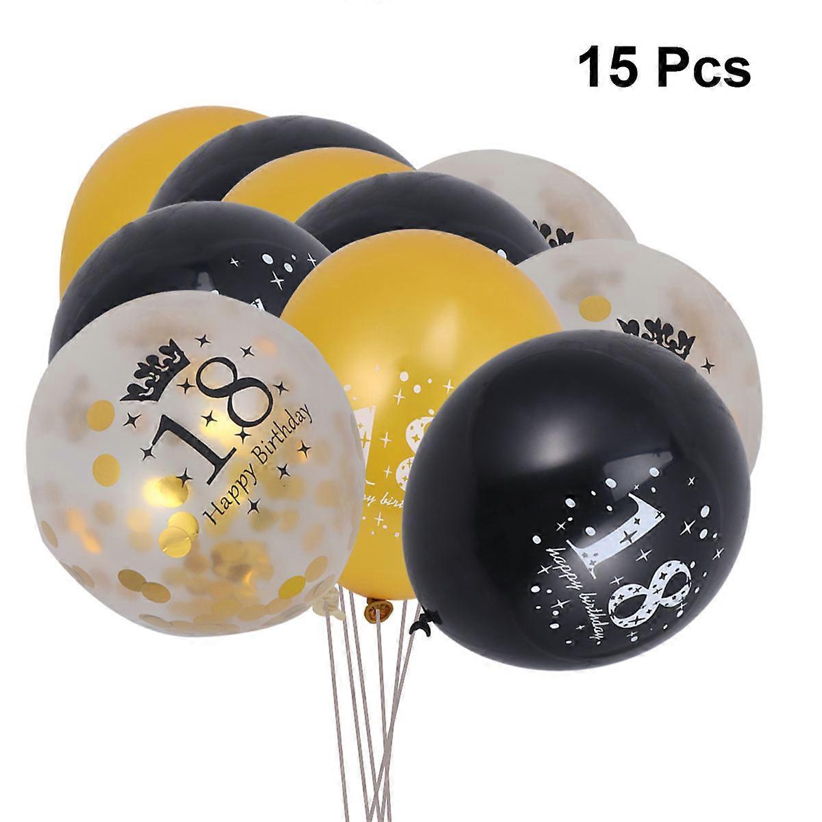 Number Balloons Digital Confetti Balloons for Decoration 15Pcs Set