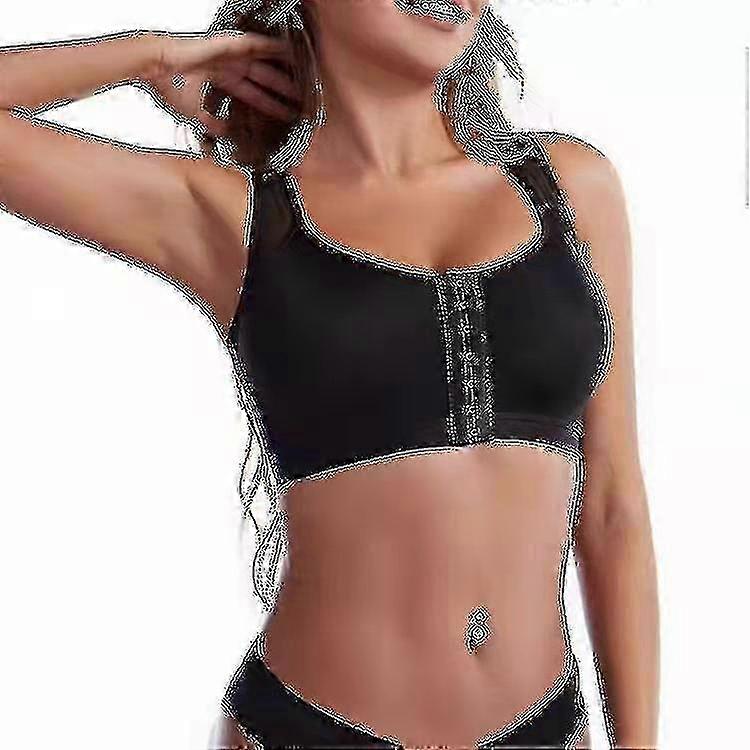 Front Closure Post-Surgery Recovery Bra Breathable Skin-Friendly Fabric Double Eyelet Closure