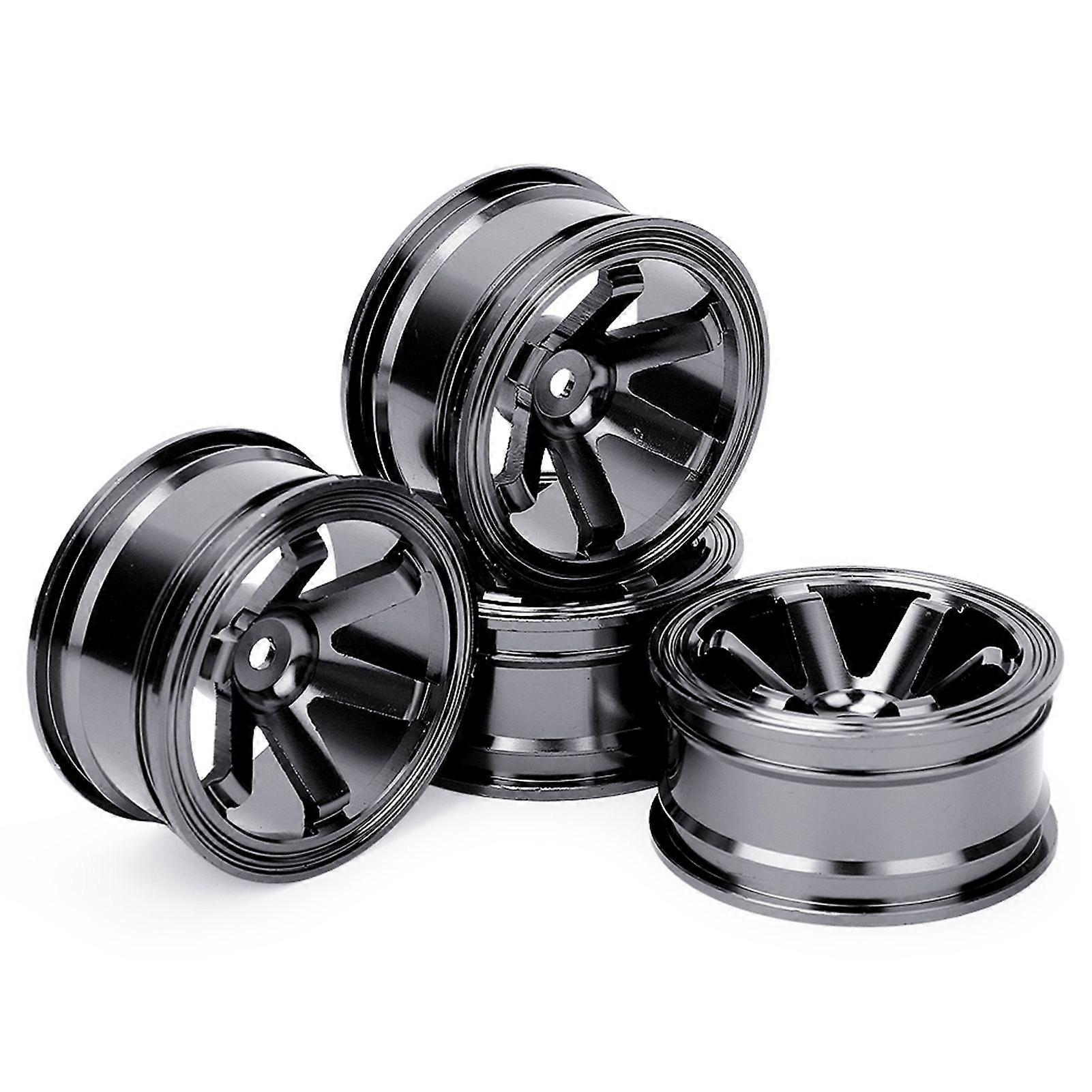 4pcs Aluminium Alloy Wheel Hub for Universal 1/10 Flat Running Drift RC CarBlack