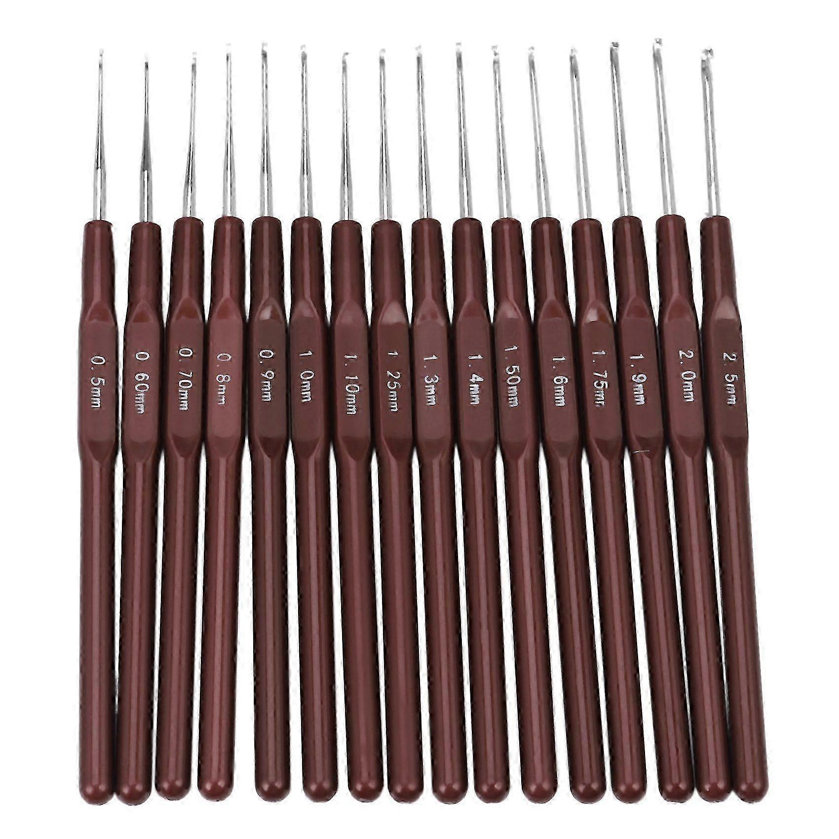 16pcs ABS Handle Crochet Hooks Handle Knitting Needles Set Crochetings and Knuckles 0.5mm-2.5mm 16 Size