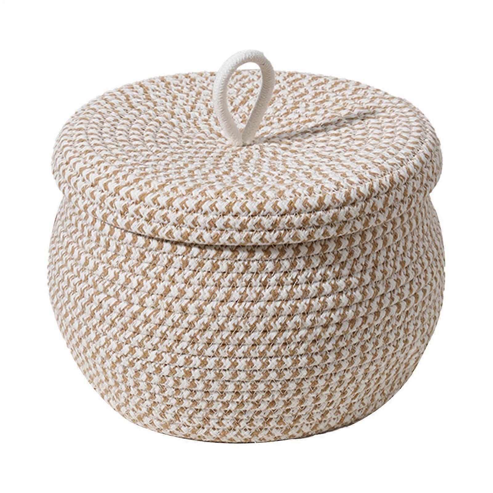 Rope Storage Basket Woven Organizer Box With Lid, MultiPurpose Home Storage For Table, Napkins, Toys, Makeup