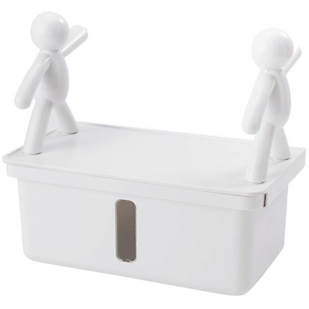 Plastic Tissue Box Wall-Mounted Tissue Storage Holder for Storage White
