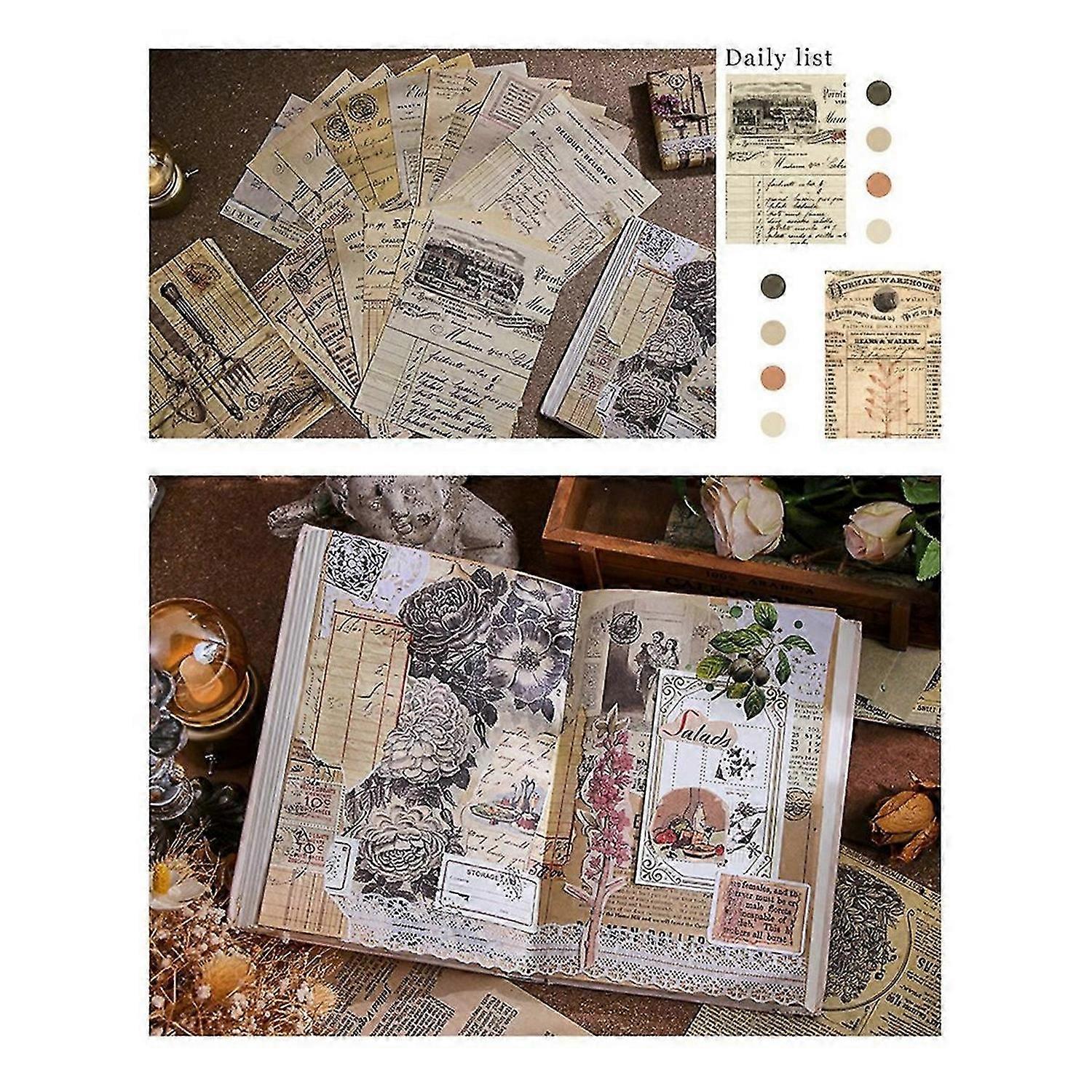 Retro Inspiration Series Retro Handbook Decorative Backing Paper,H