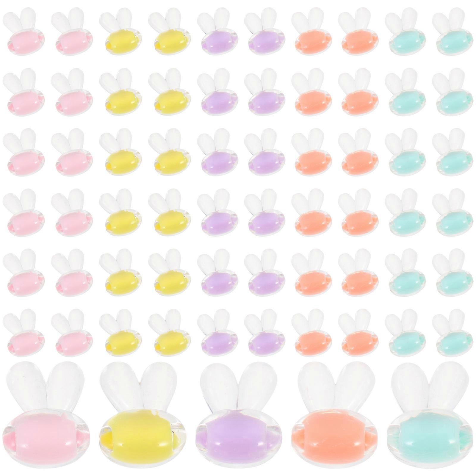 Rabbit Shaped Beads for Craft Projects 500Pcs Acrylic Bunny Beads Assorted Color