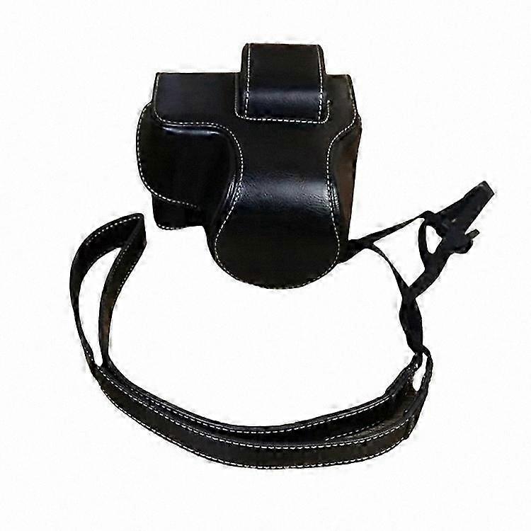 PU Leather Compact Camera Bag with Shoulder Strap for DSLR and Mirrorless Lenses