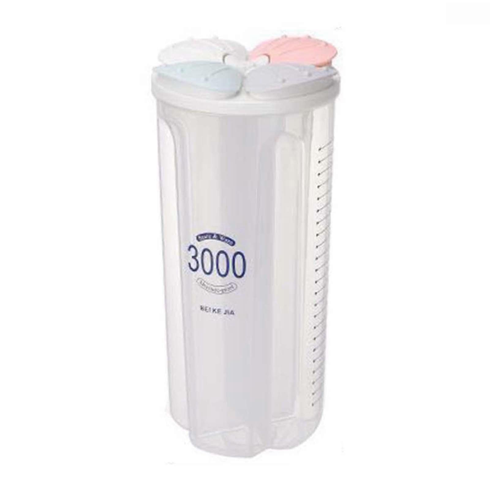 Grain Storage Tank, Kitchen Food Sealed Container with Partition, Household Food Storage Box for Organizing Dry Goods and Spices, Four grid 3000 ml