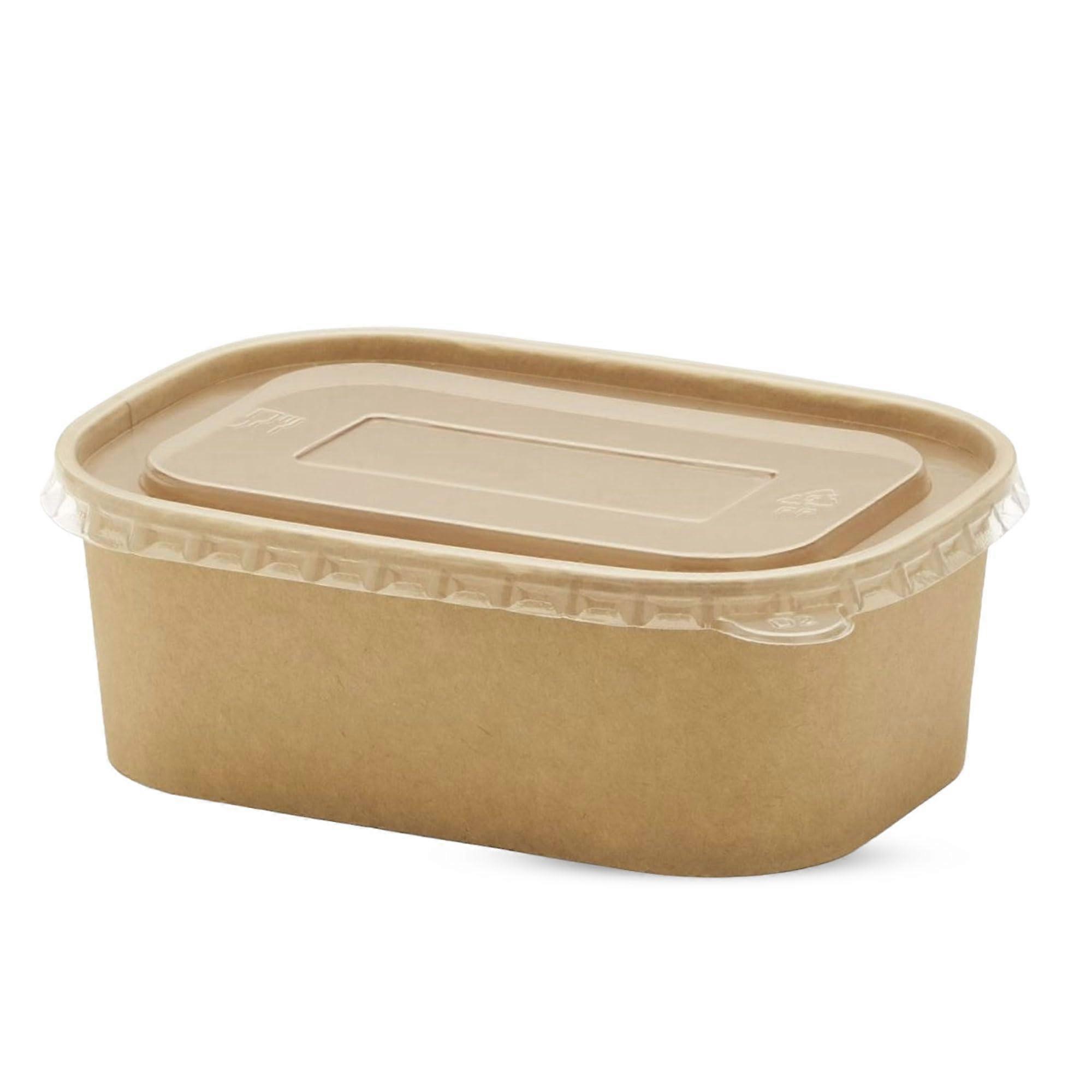 Food Storage Container With Plastic Lids 30 x 750ml Rectangular HeavyDuty Stackable For Takeaway Food Prep