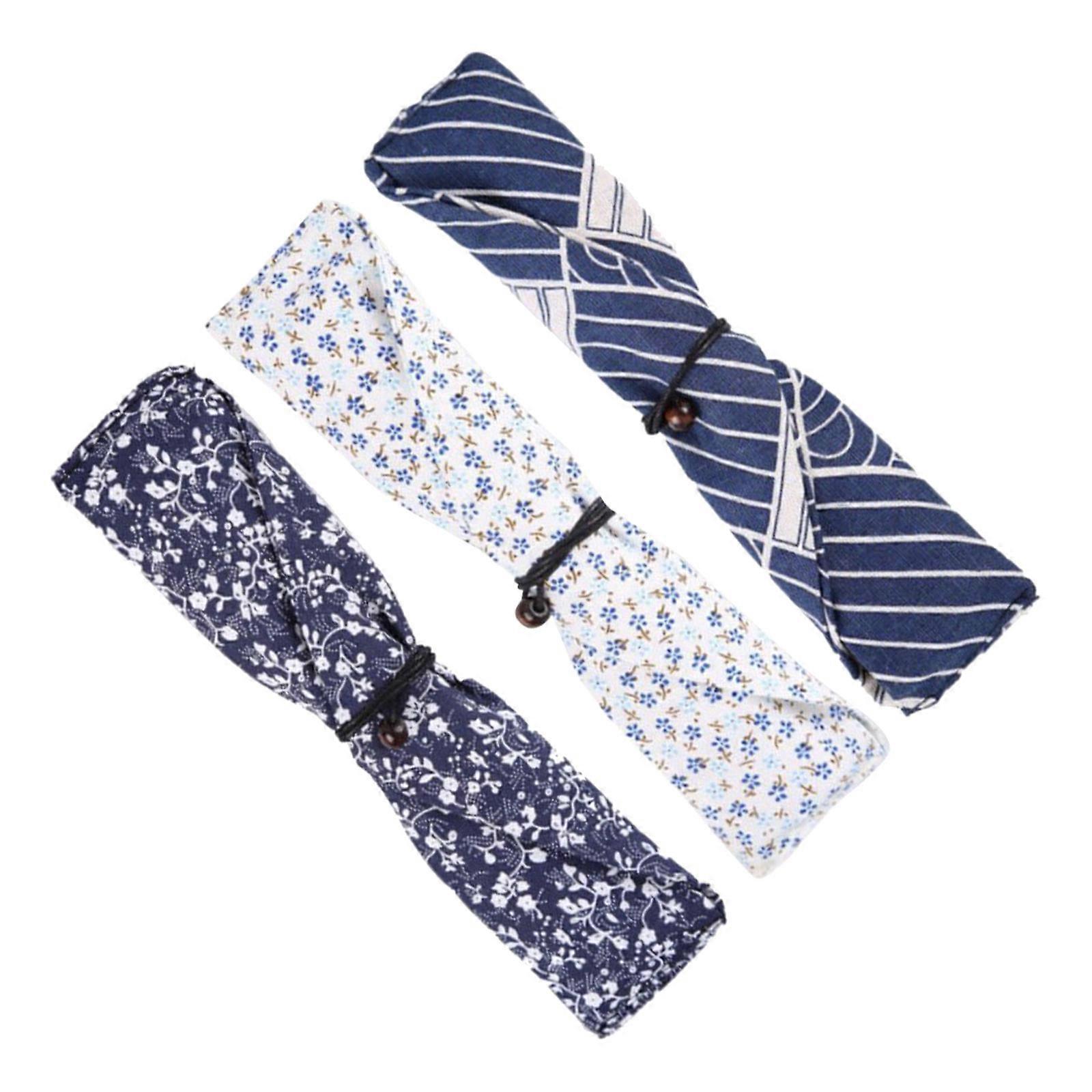 Portable Tableware Bags 15 Pcs For Picnic Japanese Style Organization Rectangular Fabric Storage