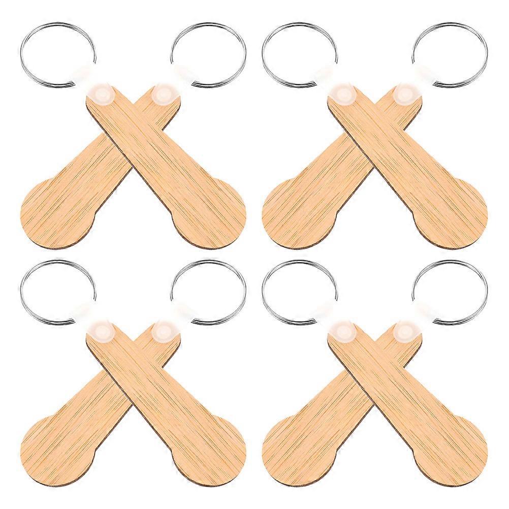 40 Pcs Shopping Cart Tokens Trolley Removers Rectangular Bamboo Key Rings Ideal For All Ages In Everyday Use And Supermarket Settings