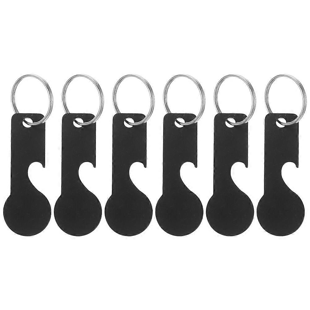 18 Pcs Keychain Shopping Trolley Remover Token For Gift Giving Compact Portable Bottle Opening Tool Elegant Black
