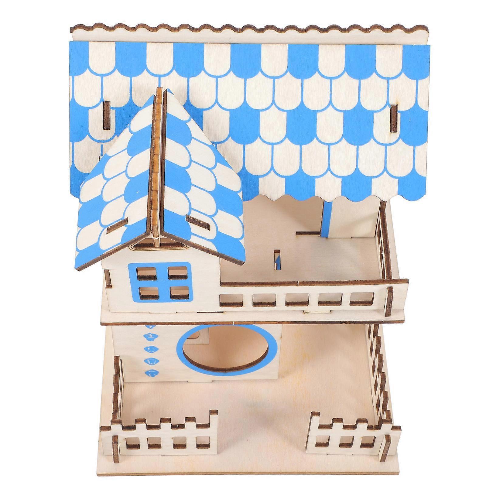 Small Pets Double-layer Villa Hamster Wood Climbing Rack 1Pack