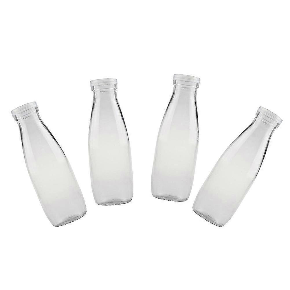 Juice Bottles Glass Milk Bottles for Storage 8Pcs with Lid