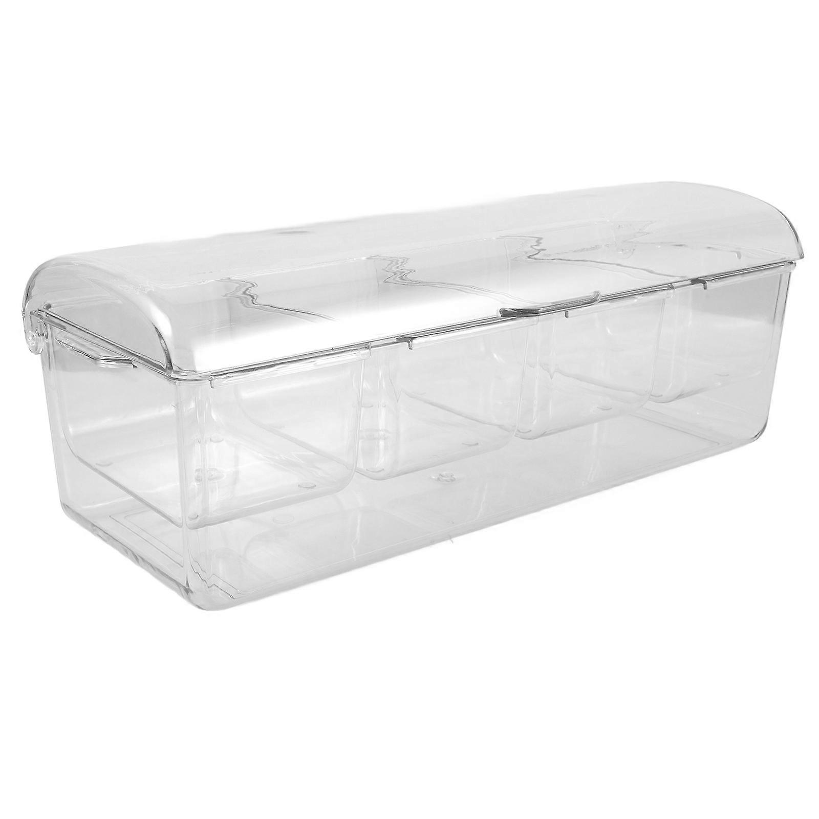 2Pcs Chilled Box Condiment Containers Server For Outdoor Parties Picnics And Gatherings Ice Chilling Design Rectangular