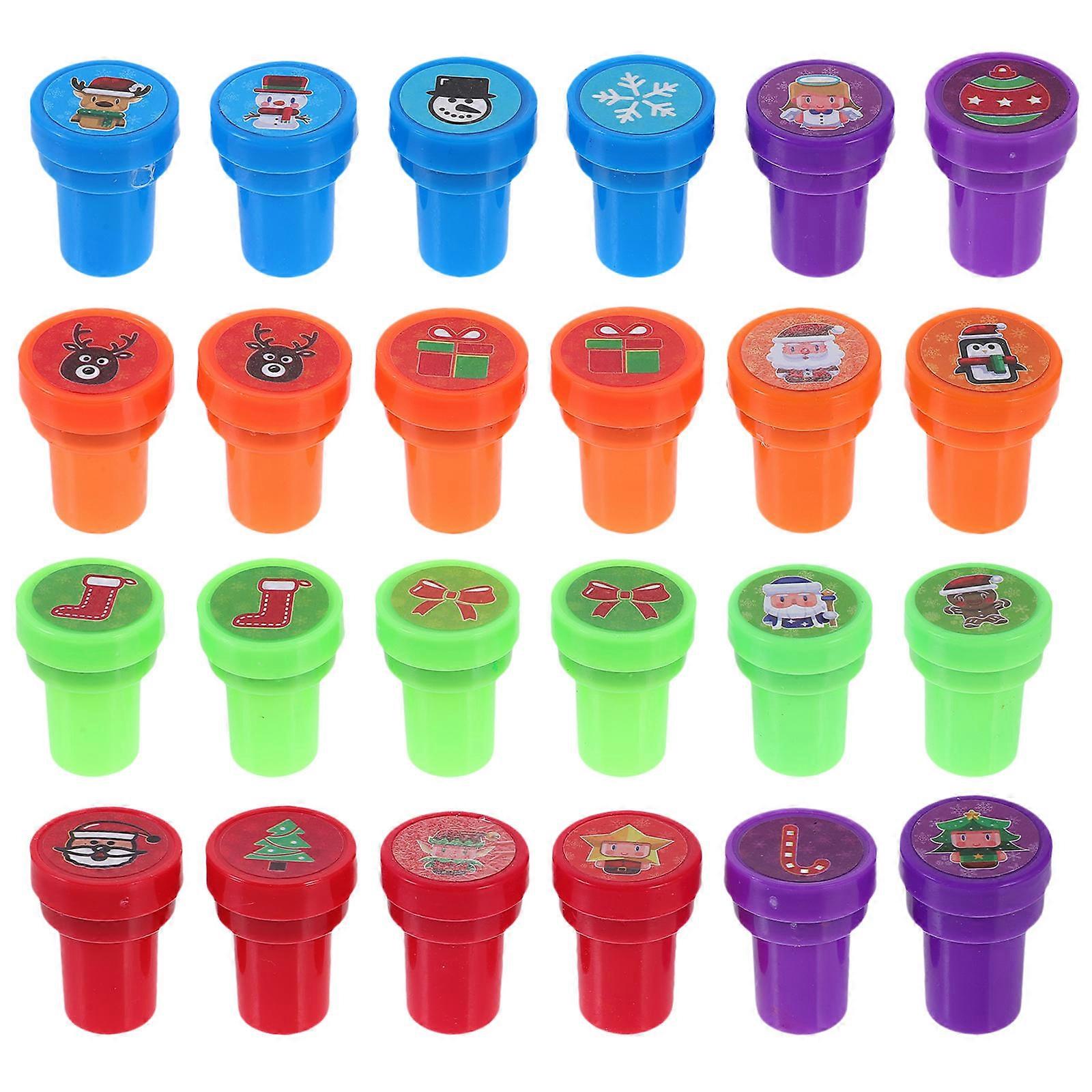 Christmas Stamper Toy for DIY Creative Use 24Pcs Colorful Kids Stampers