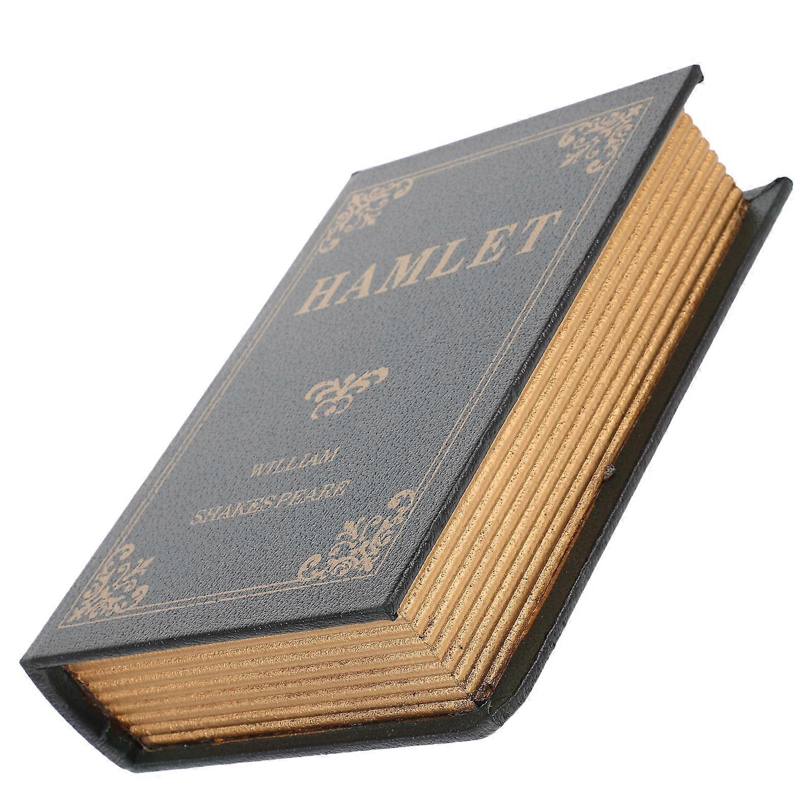 Book Shaped Storage Box Fake for Storage 4Pcs Dark PU