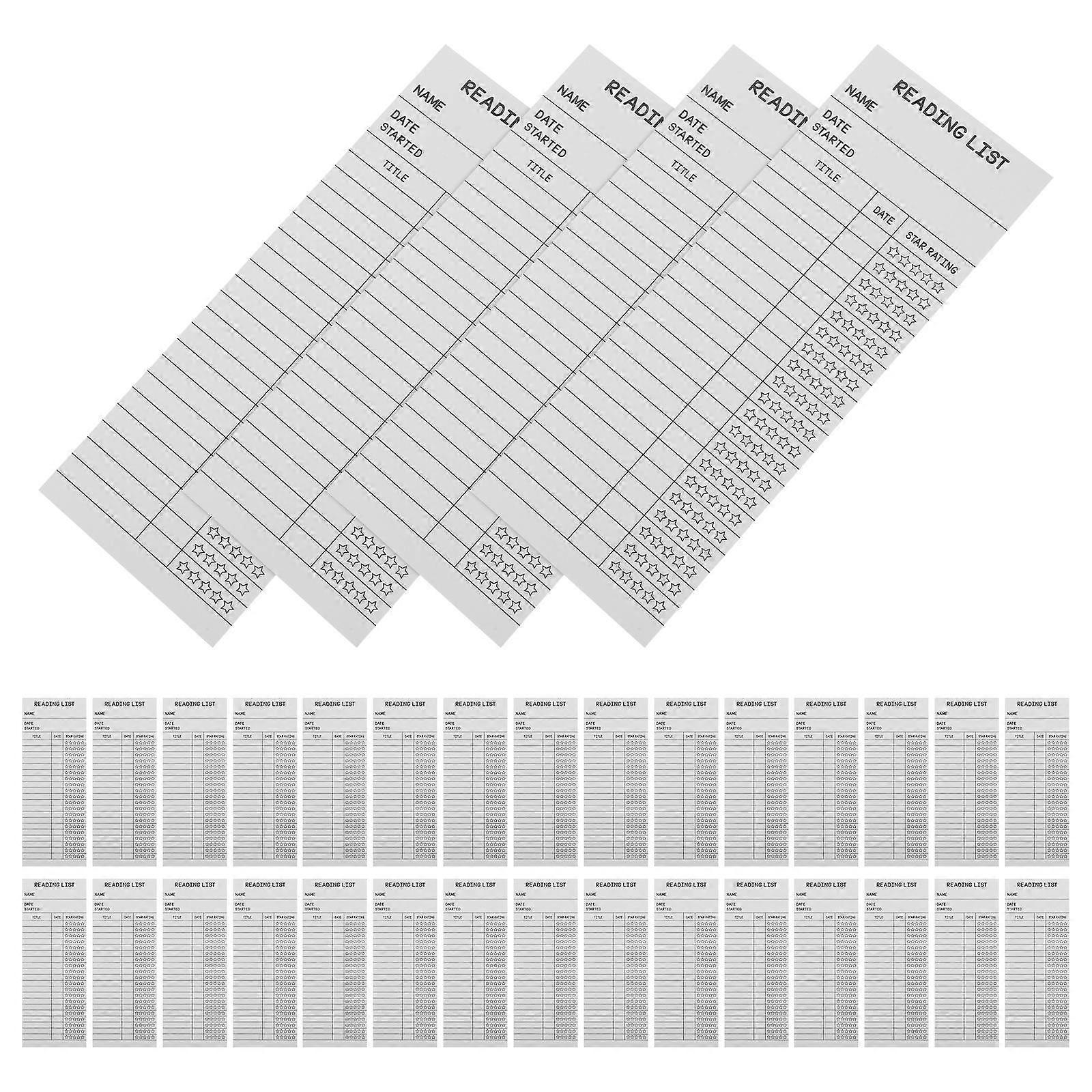 Book Tracking Bookmark Reading List Paper with 200Pcs for Readers
