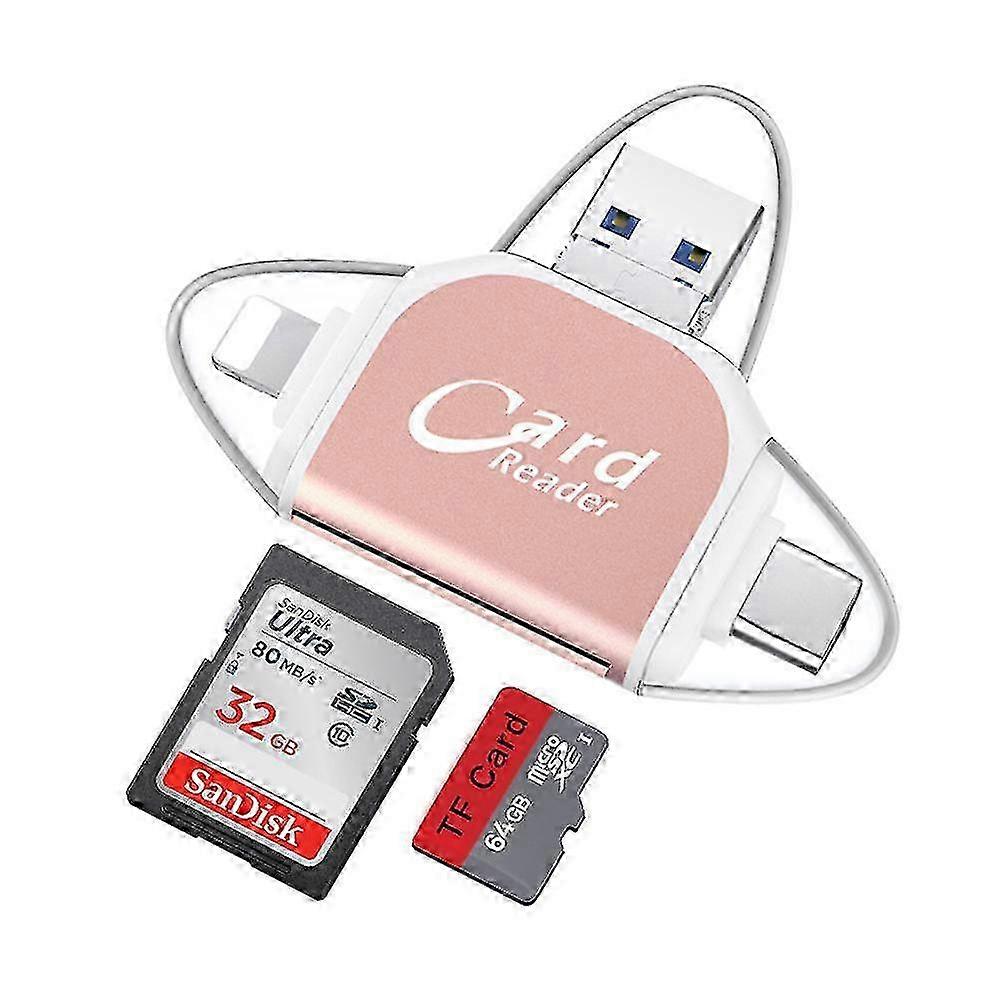 Revamped 2024 Multi-Port 4 in 1 Card Reader - Portable Memory Card Solution