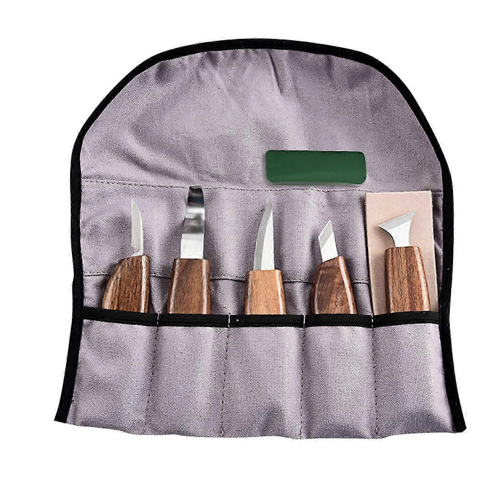 Wood Carving Knife Set 8pcs - Essential Tools for Beginners & Experienced Carvers with Spoon Gouge