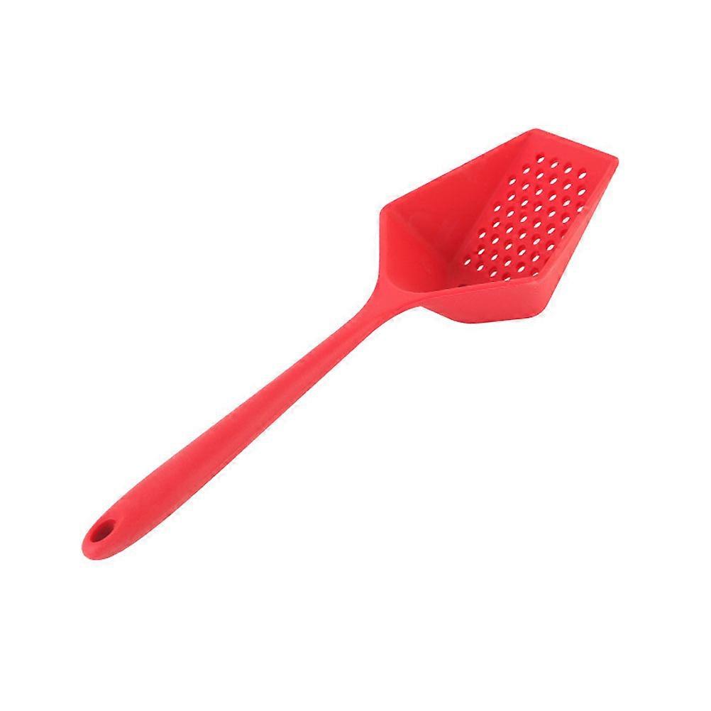 Red Household Strainer Spoon Filter Scoop for Home 2Pcs Kitchen Accessory