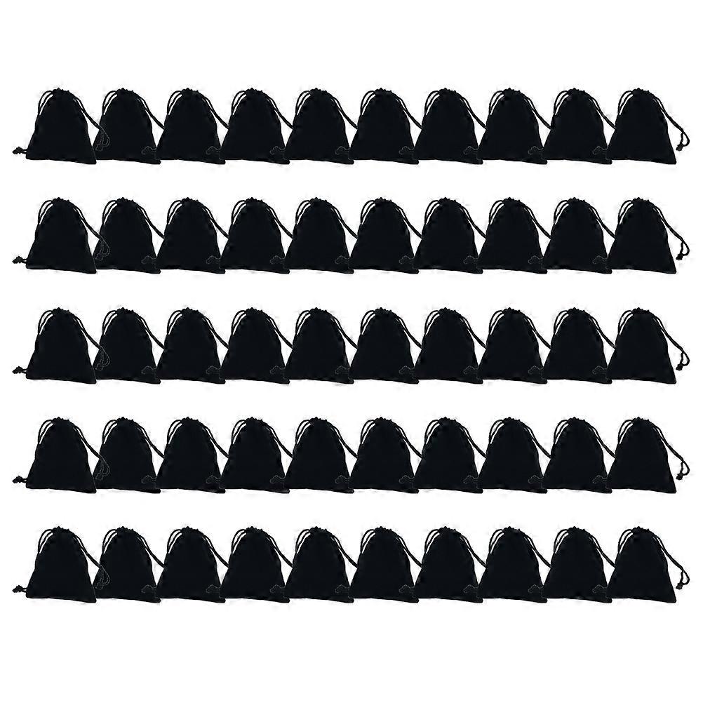 Black Drawstring Storage Pouch for Jewelry Gift Use 150Pcs Velour