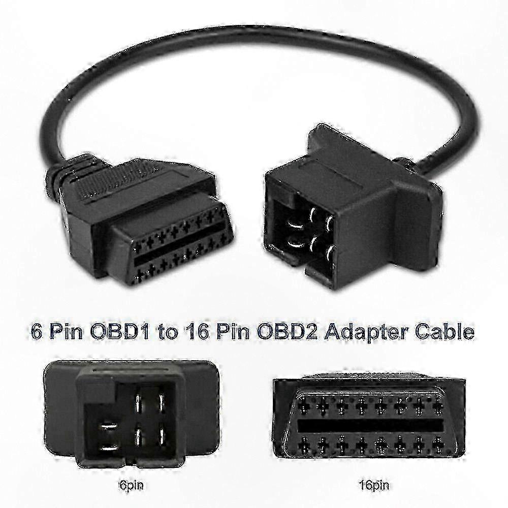 6-Pin OBD to OBD2 Diagnostic Cable for Engine Code Access in Compatible Vehicles
