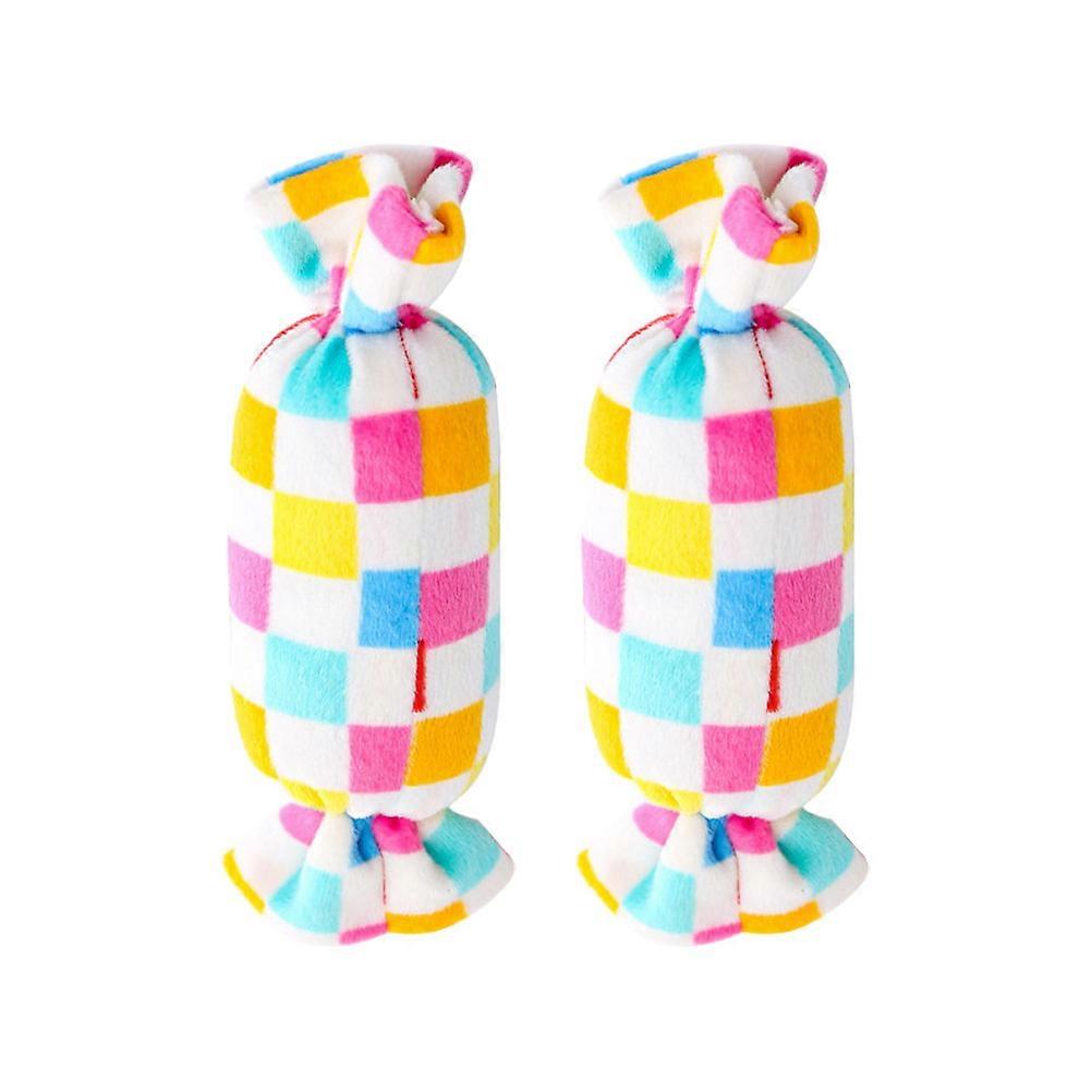 Παιχνίδι σκύλου βελούδινο παιχνίδι μάσημα για δάγκωμα 2 τεμάχια αξεσουάρ κατοικίδιων σε σχήμα καραμέλας