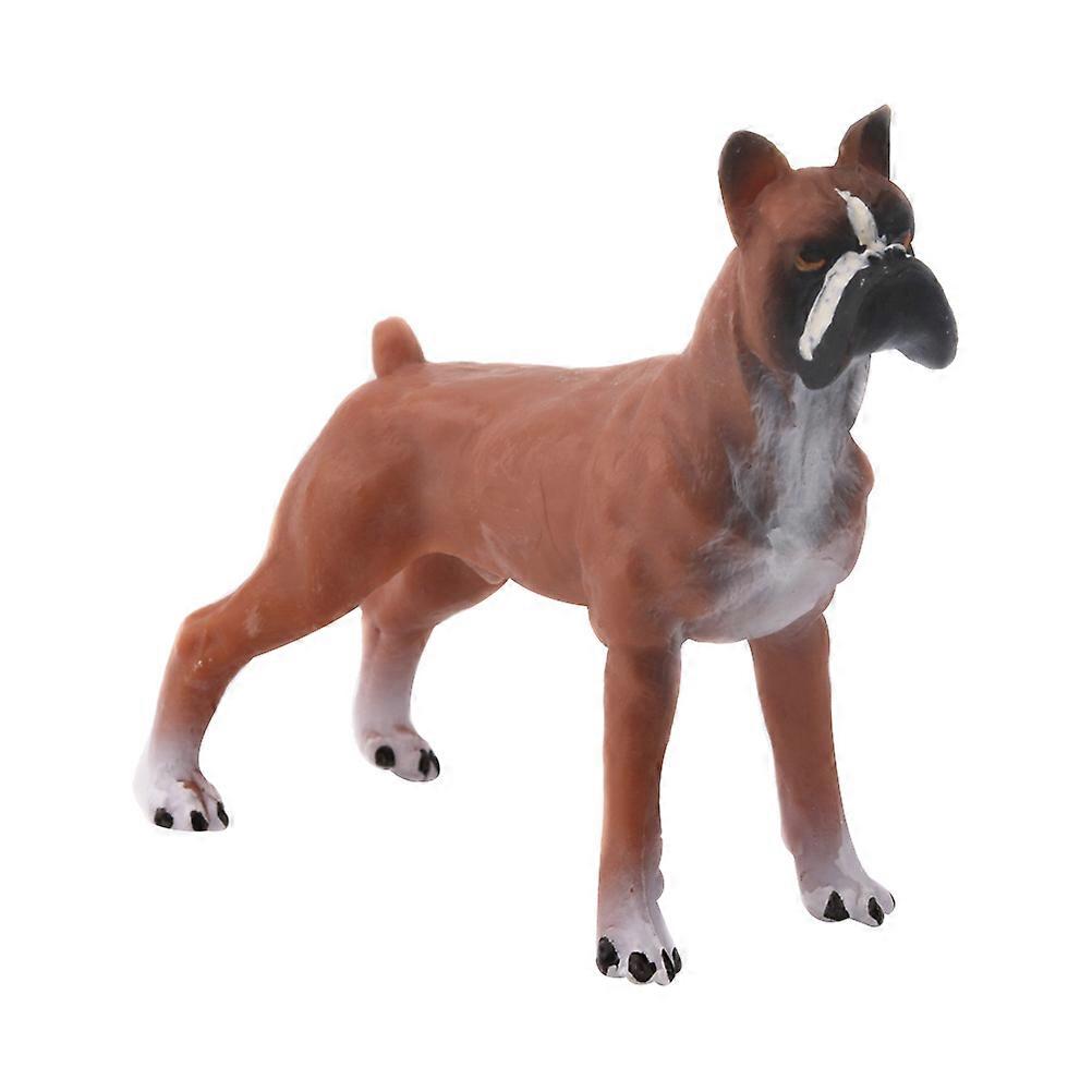 Dog Model Plastic Solid Craft for Decoration 2Pcs Brown Color