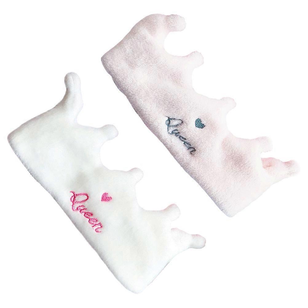 Plush Headbands Crown Headwrap for Decoration 2Pcs Multicolor Set