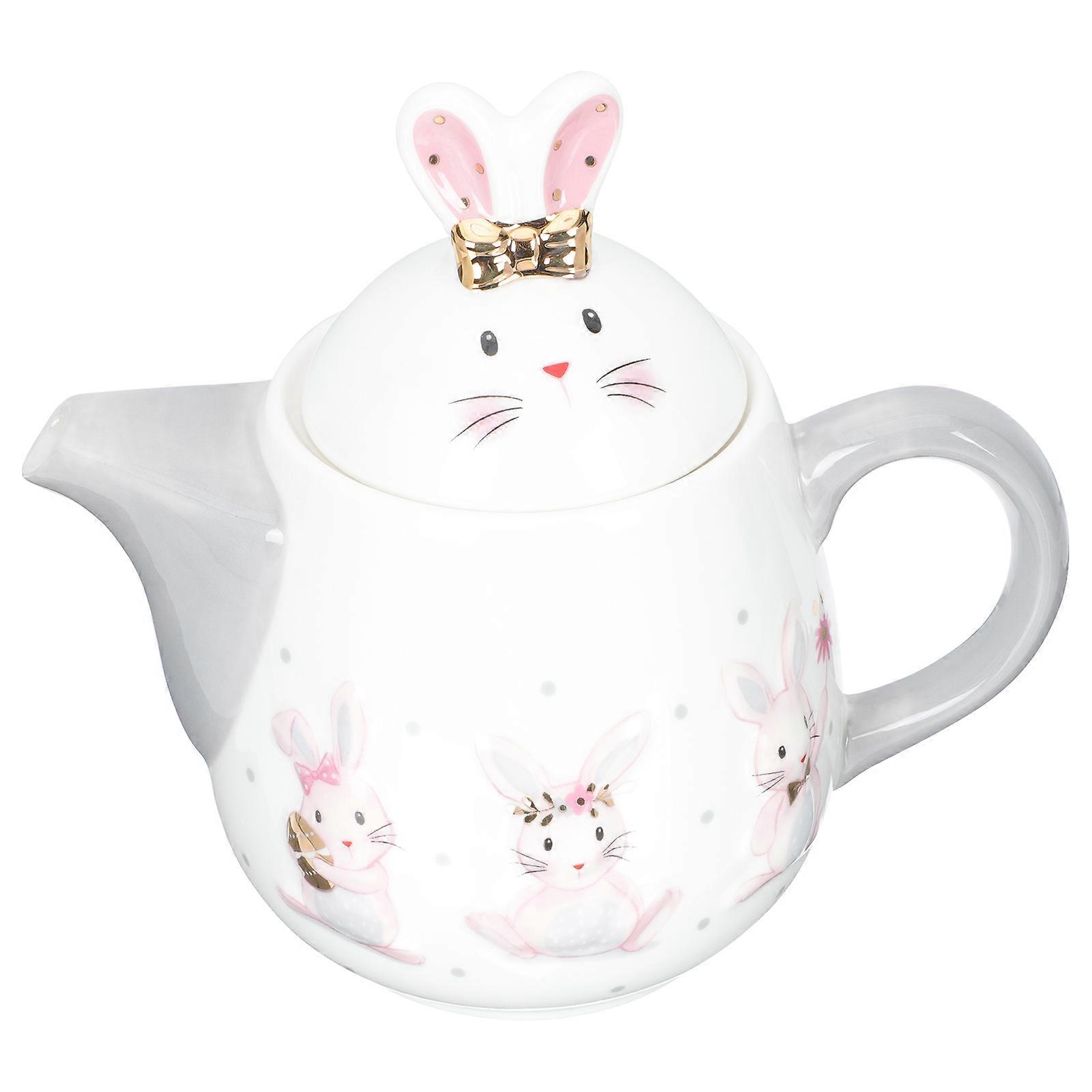 Creative Ceramic Tea Kettle Heat-Resistant Teapot for Household Use 2Pcs