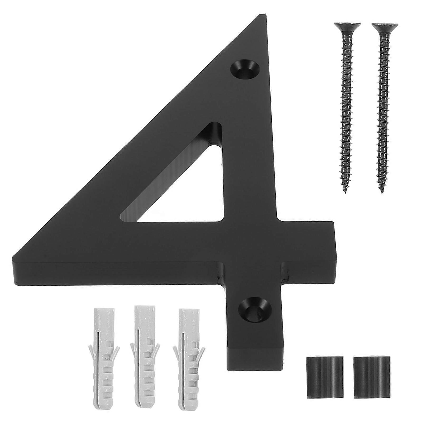 Modern House Numbers 2Pcs Black Address Marking Sign 4 For Outdoor Use Easy Installation For Mailbox And Door In Homeowners Area