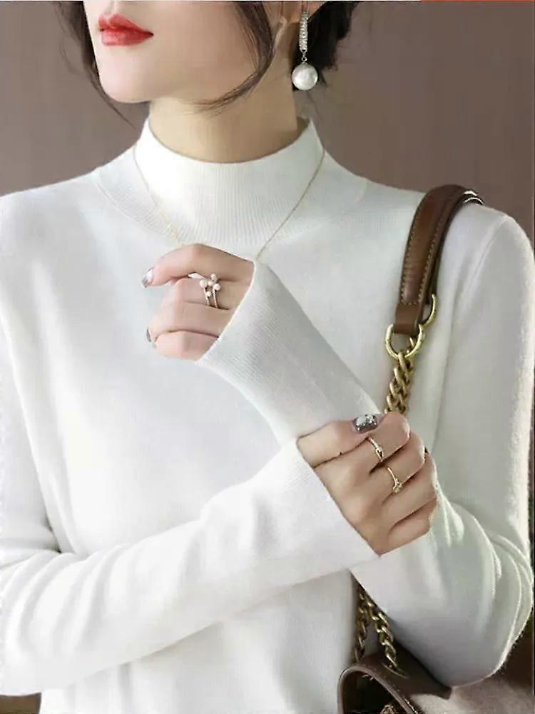 2025 Fashion Solid Color Turtleneck Women Autumn Winter Knitted Sweaters Basic Primer Pullovers Sweater Soft Warm Pull Femme
