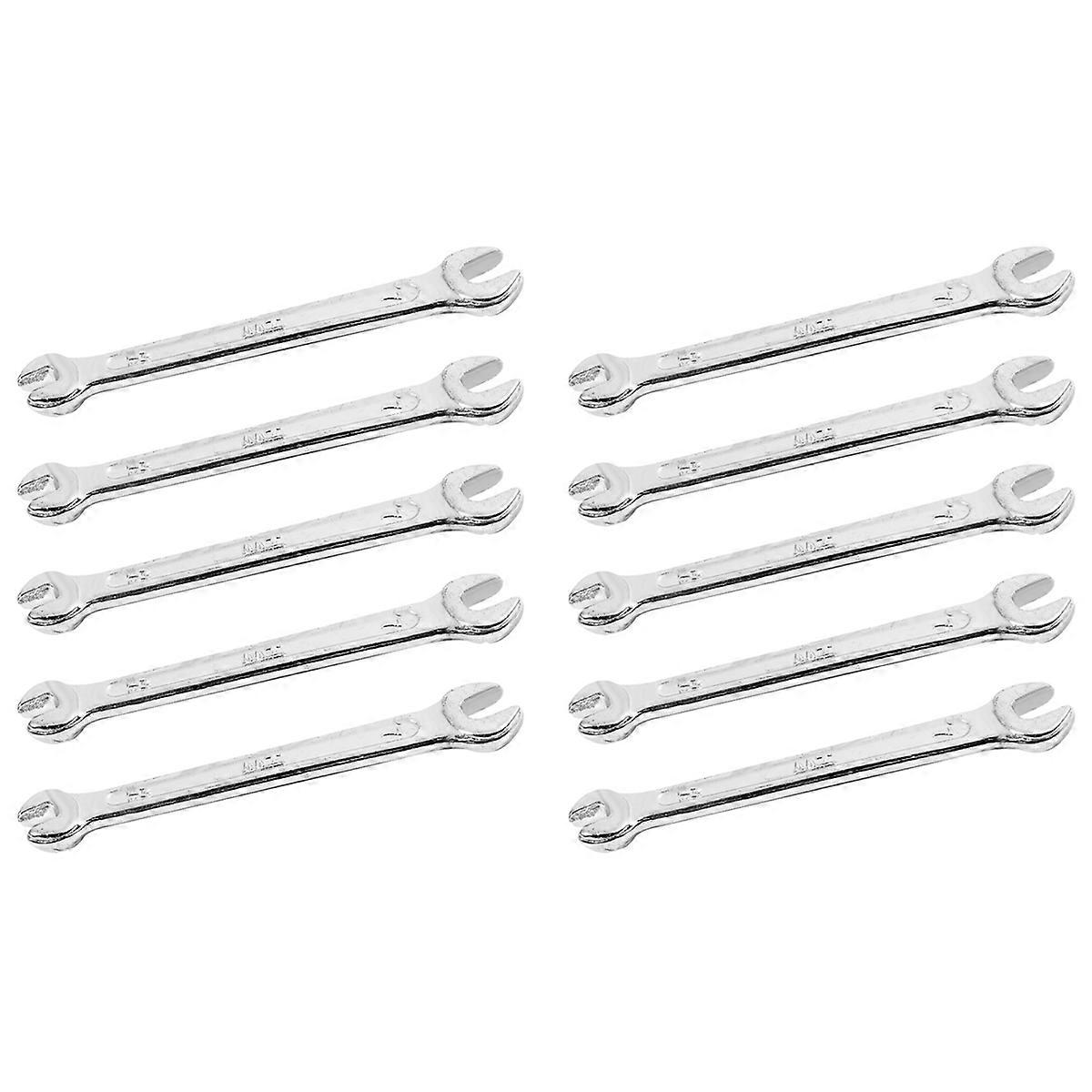 Silver Tone 5.5mm x 7mm U Shape Double Open-ended Wrench Tool