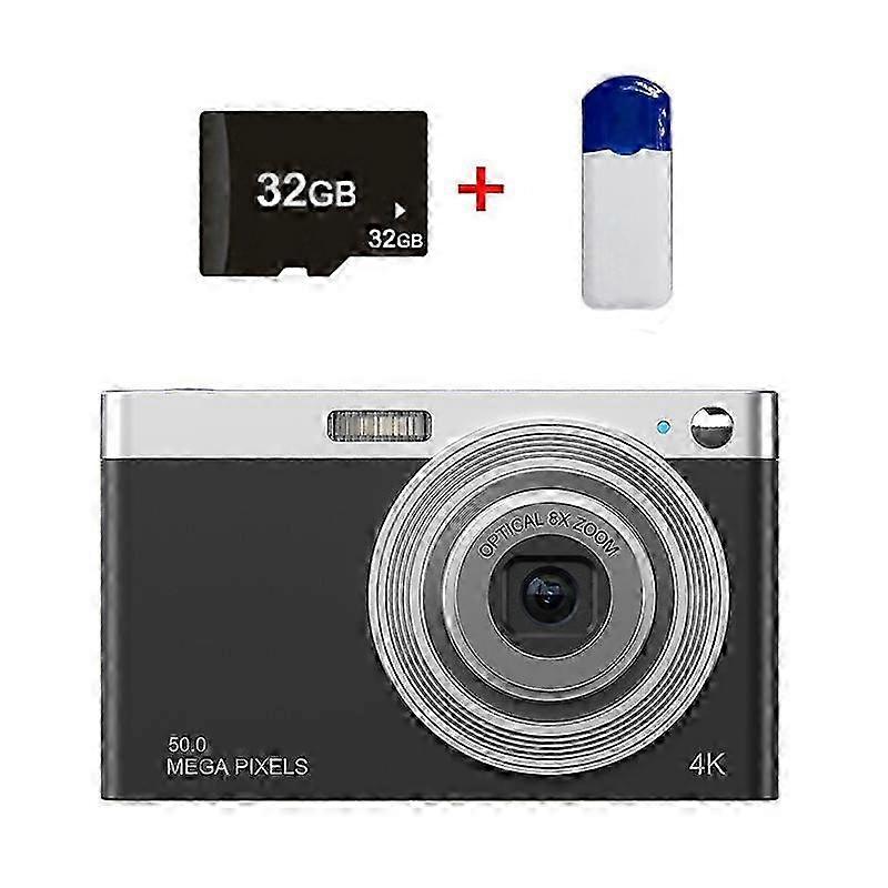 C13 Portable Digital Camera, Spec: Black+Card Reader+32G 26s