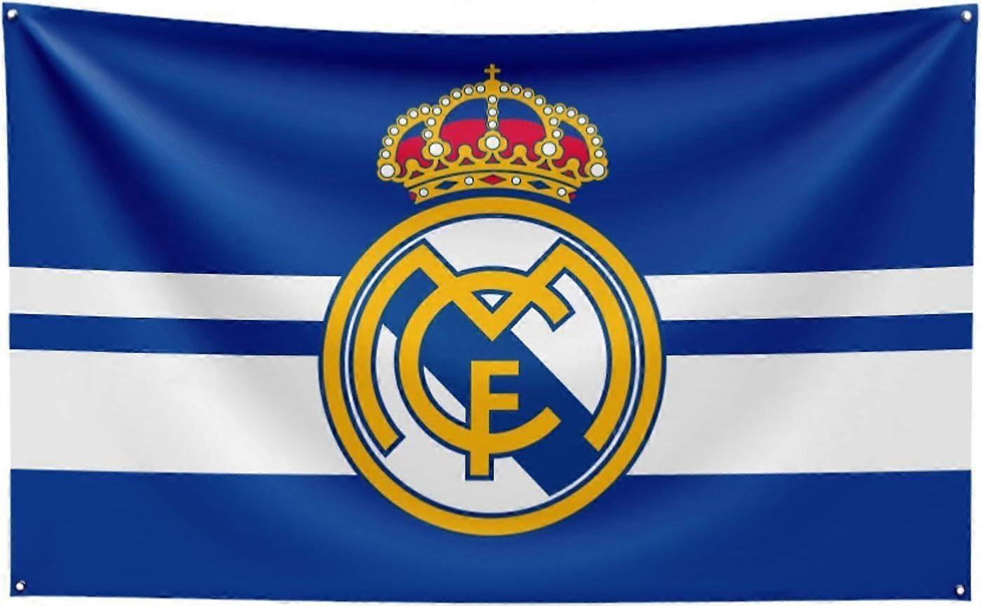 Striscione con bandiera del Real Madrid, resistente, per calcio, interno/esterno, QI 0139