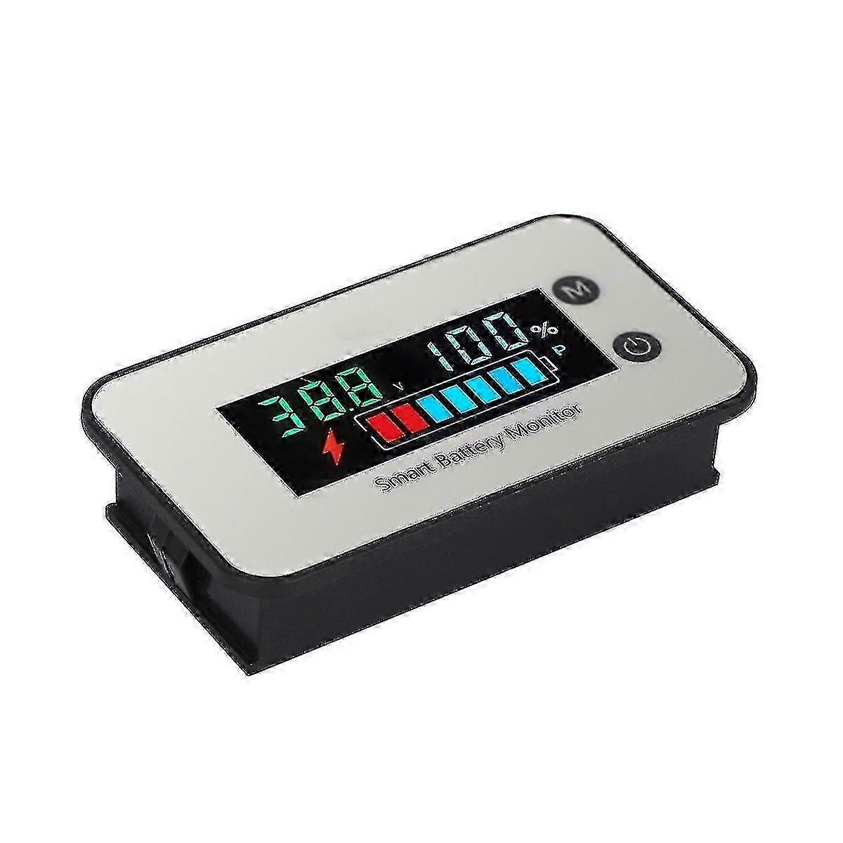 Ipx7 Waterproof Battery Monitor 7-100v Battery Capacity Tester Meter With Buzzer Alarm Temperature-e