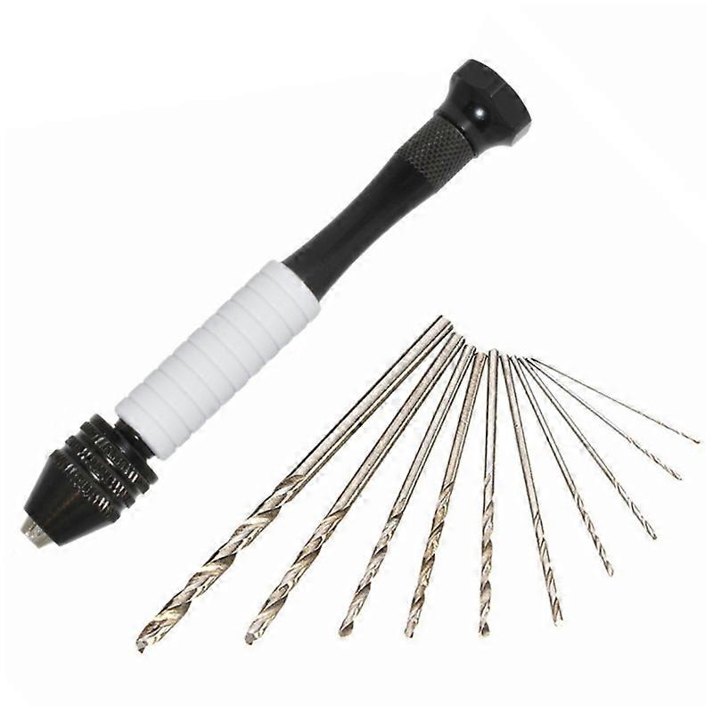 Aluminum Alloy Hand Twist Drill Mini Hand Drill Set for Making Keychain Model Sculpture Slip Resistant Effortless