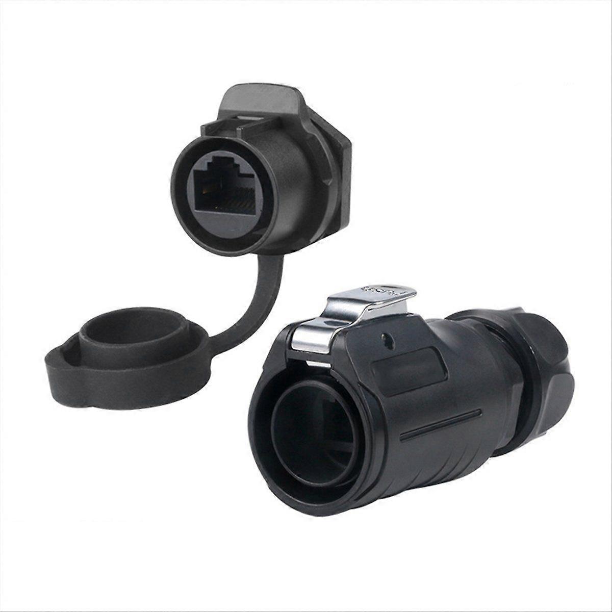 LP-20 RJ45 Connector Set IP68 Waterproof Black