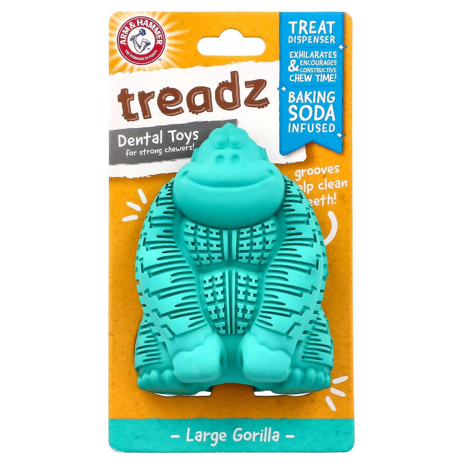 Treadz, Dental Toys For Strong Chewers, Large Gorilla , 1 Toy