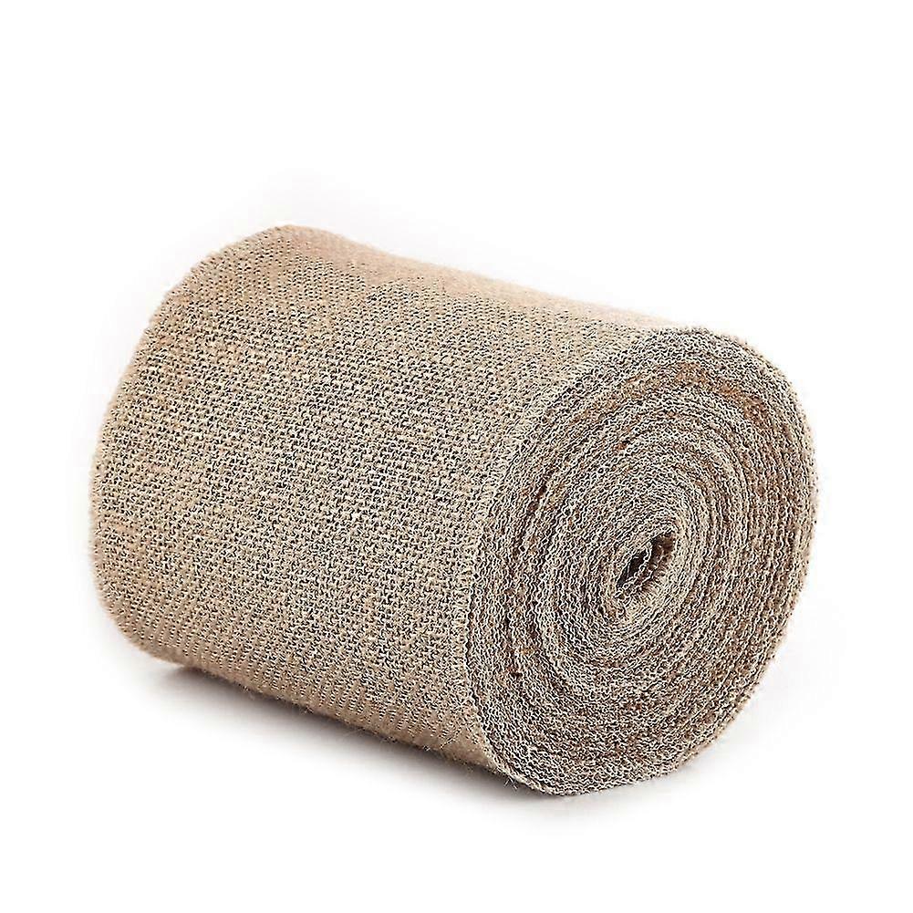 10M Rustic Hessian Jute Burlap Fabric Ribbon Table Runner Bow Floristry (15CM)