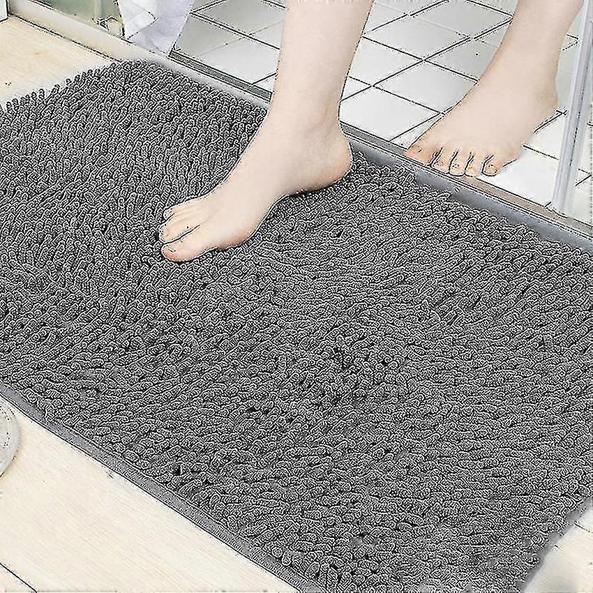 Blød, ragget chenille bademåtte, superabsorberende, tyk, skridsikker, 50x80cm