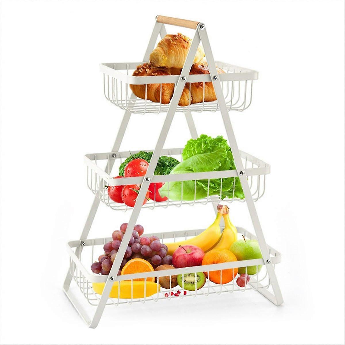 3-Tier Countertop Fruit Basket - Multi-Use Kitchen Organizer B