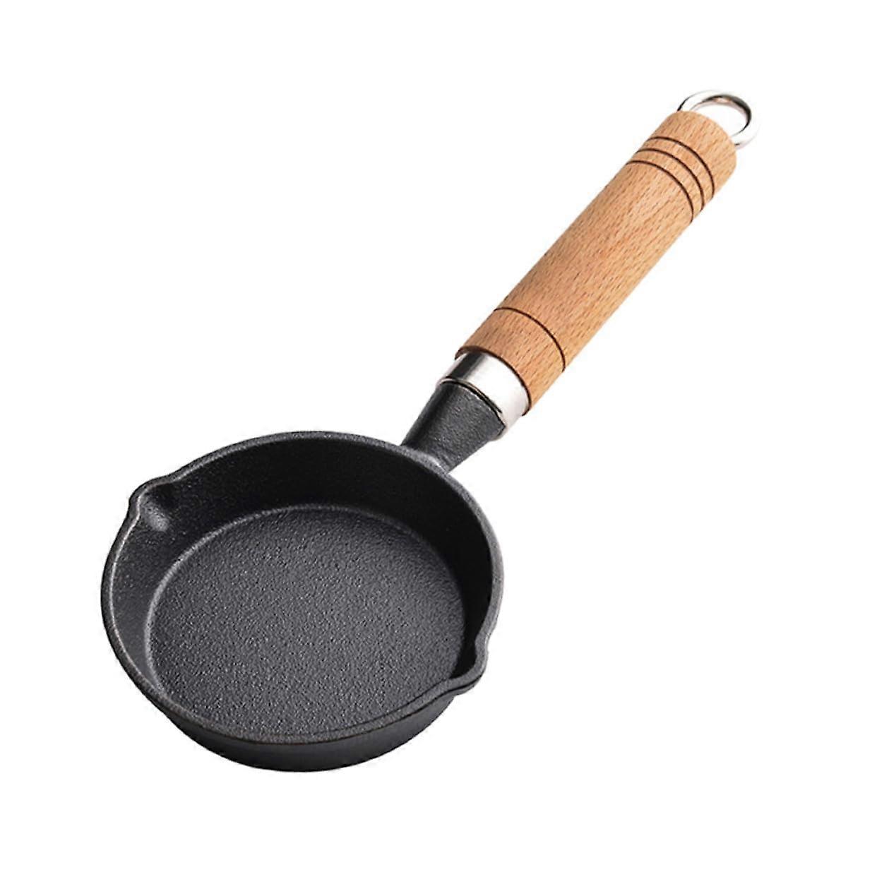 Mini Cast Iron Frying Pan Nonstick Omelet Skillet For Eggs Induction Compatible Anti Scald Handle Even Heat