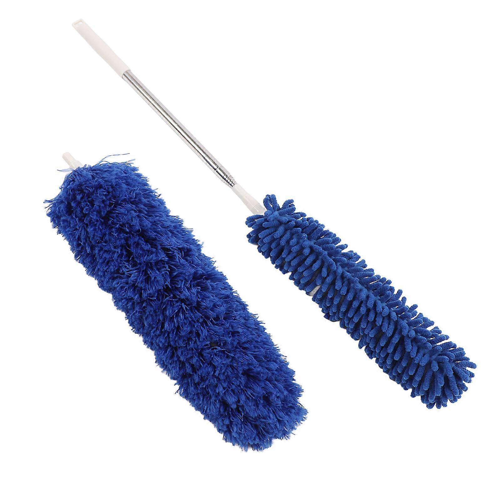 Microfibre Dusters with Extension Pole Replaceable 2 Heads Long Handle Bendable Washable Dusters for All Round Home Cleaning 