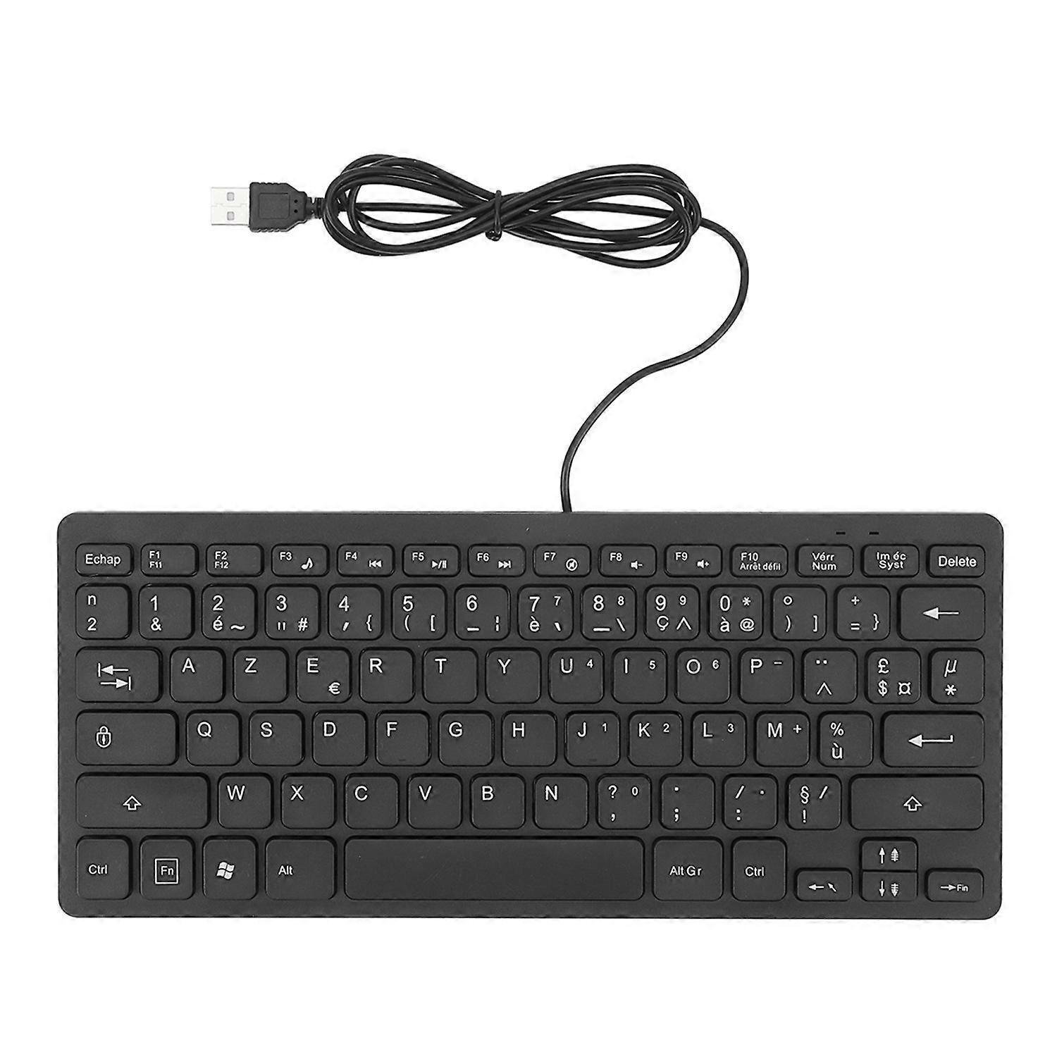 78 Keys Language Ultra Thin Keyboard Plug and Play Splash Proof USB Wired Compact Keyboard for Engli