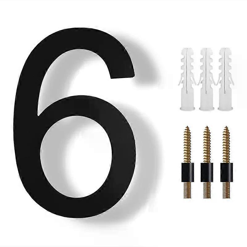 8 inch Floating House Numbers for Outside, Black Modern House Address Numbers Decor Visibility Signage with Nail Kits 20cm