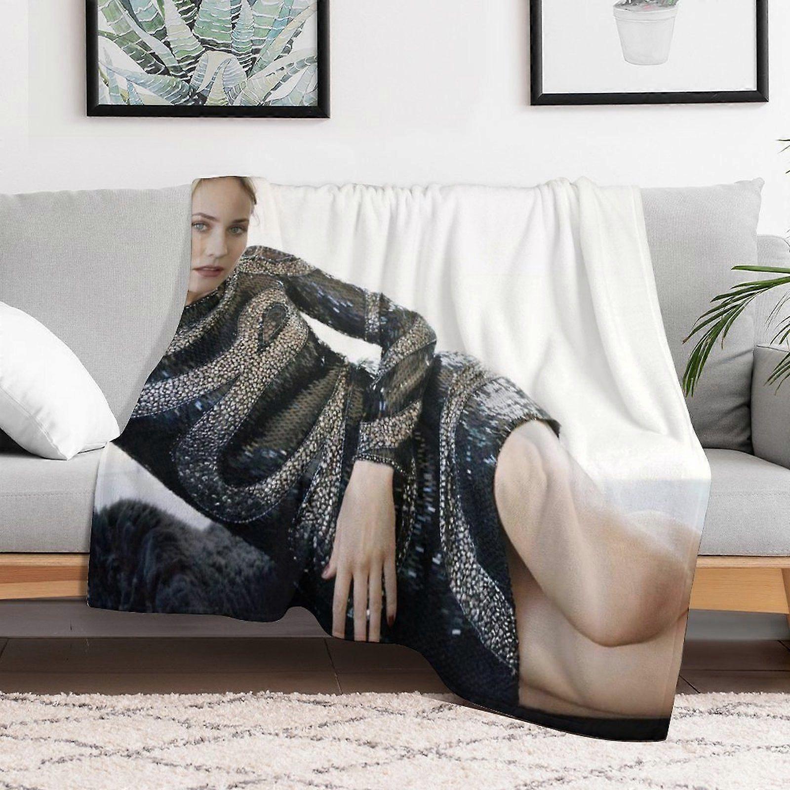 Diane kruger Foldable Velvet Blanket for Lounge Winter  Sofa Plush Quick Drying Anti-Shrink